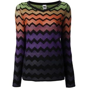 Missoni Rainbow Chevron Zig Zag Stripe Sweater